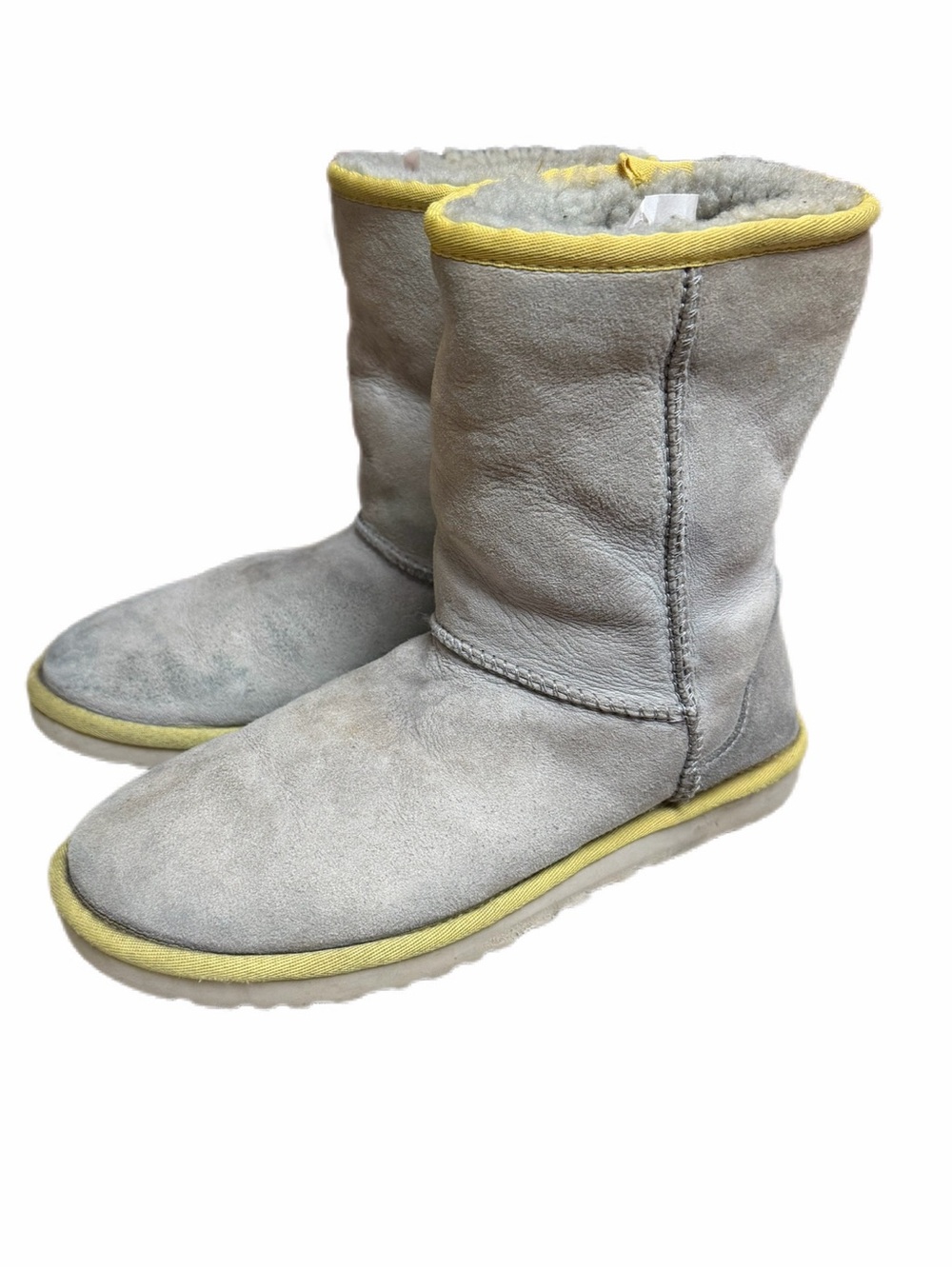 UGG - Grey Suede Mid high boots with unique colors and lots of life left! Size 8
